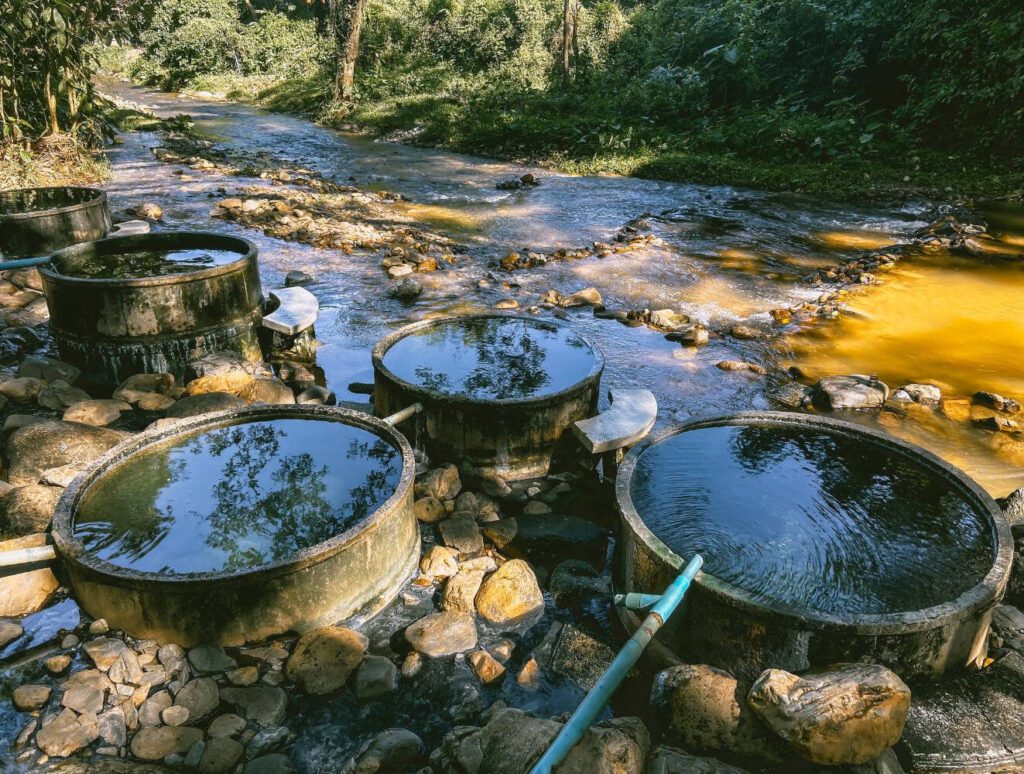 Chiang Dao hot spring surrounded by forest.