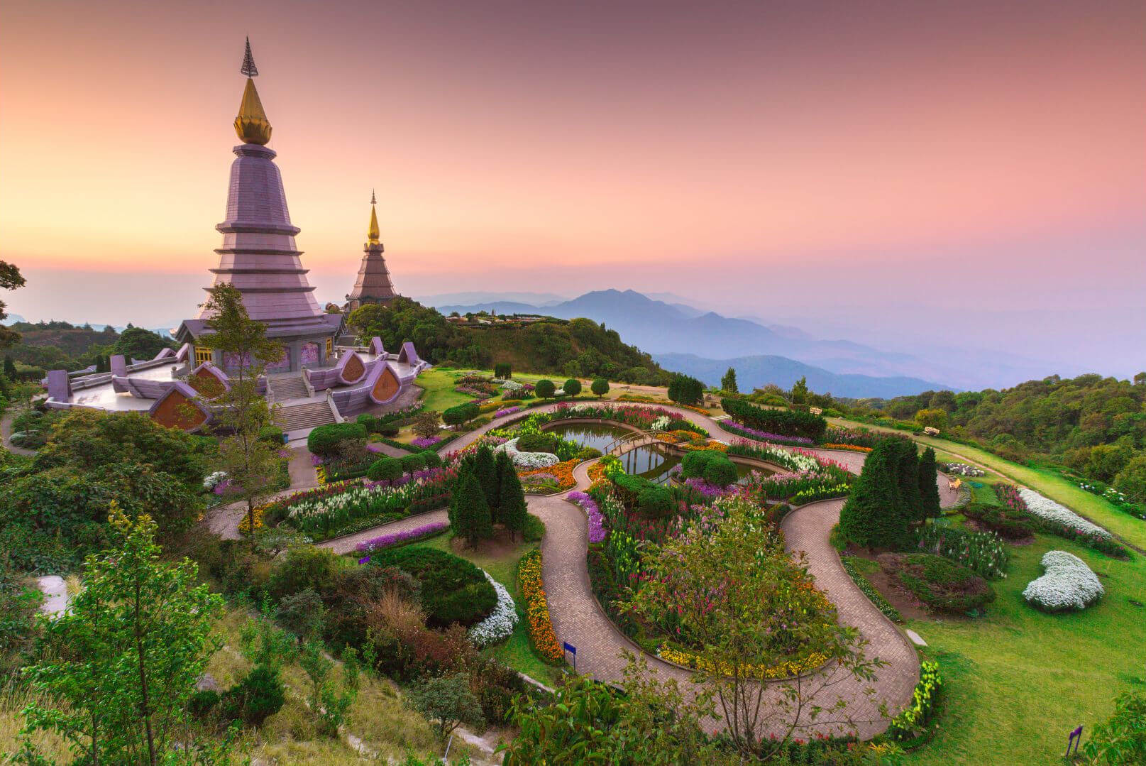 Doi Inthanon area temple at dawn — the kind of private temple experience that defines Chiang Mai luxury tours