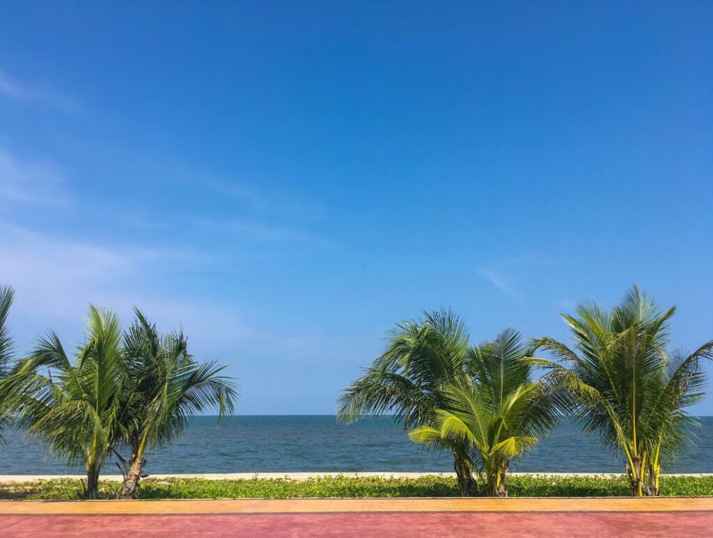 pranburi coastal beach road for joggers and cyclist