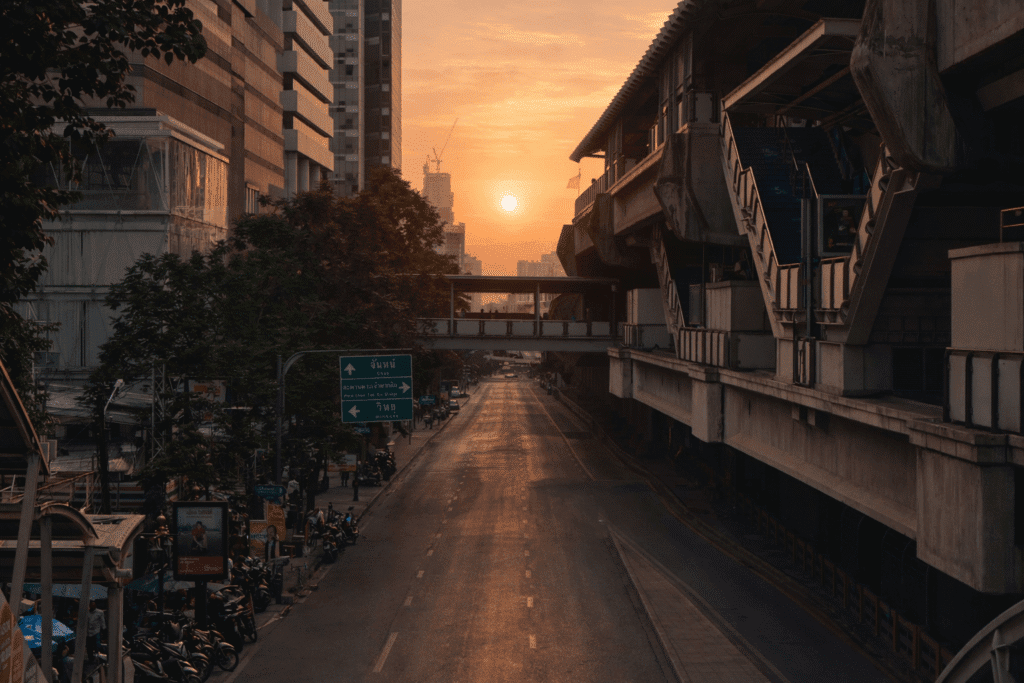 Sunrise on Silom Road