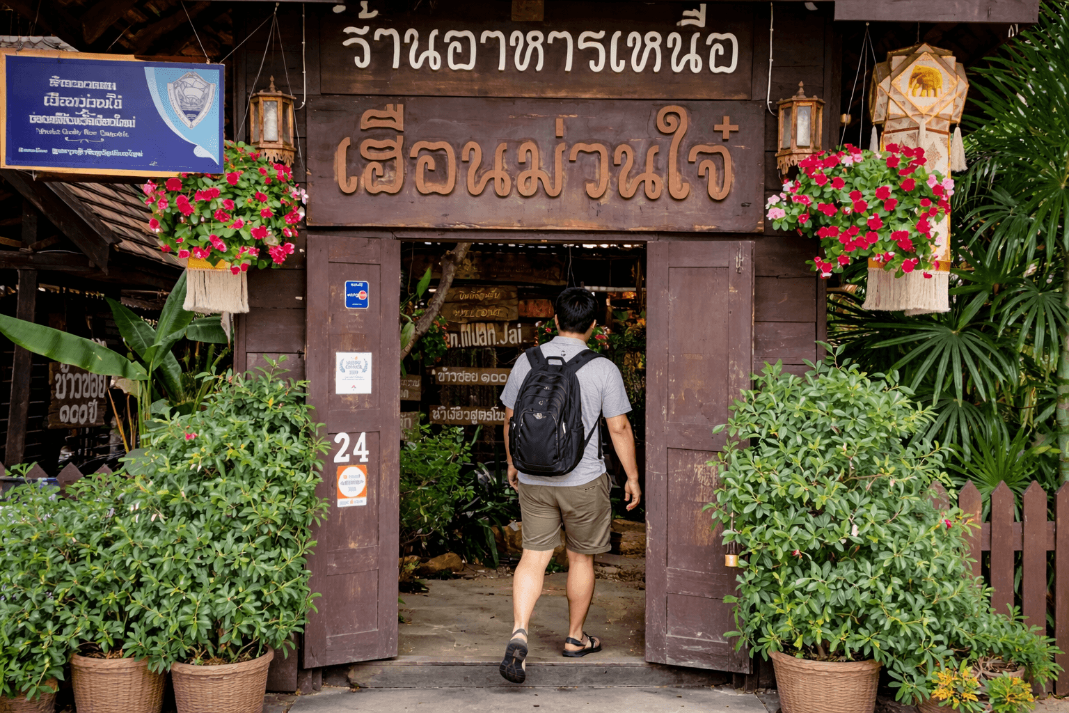 Huen Muan Jai traditional Lanna restaurant in Chiang Mai serving authentic Northern Thai dishes in a wooden garden house
