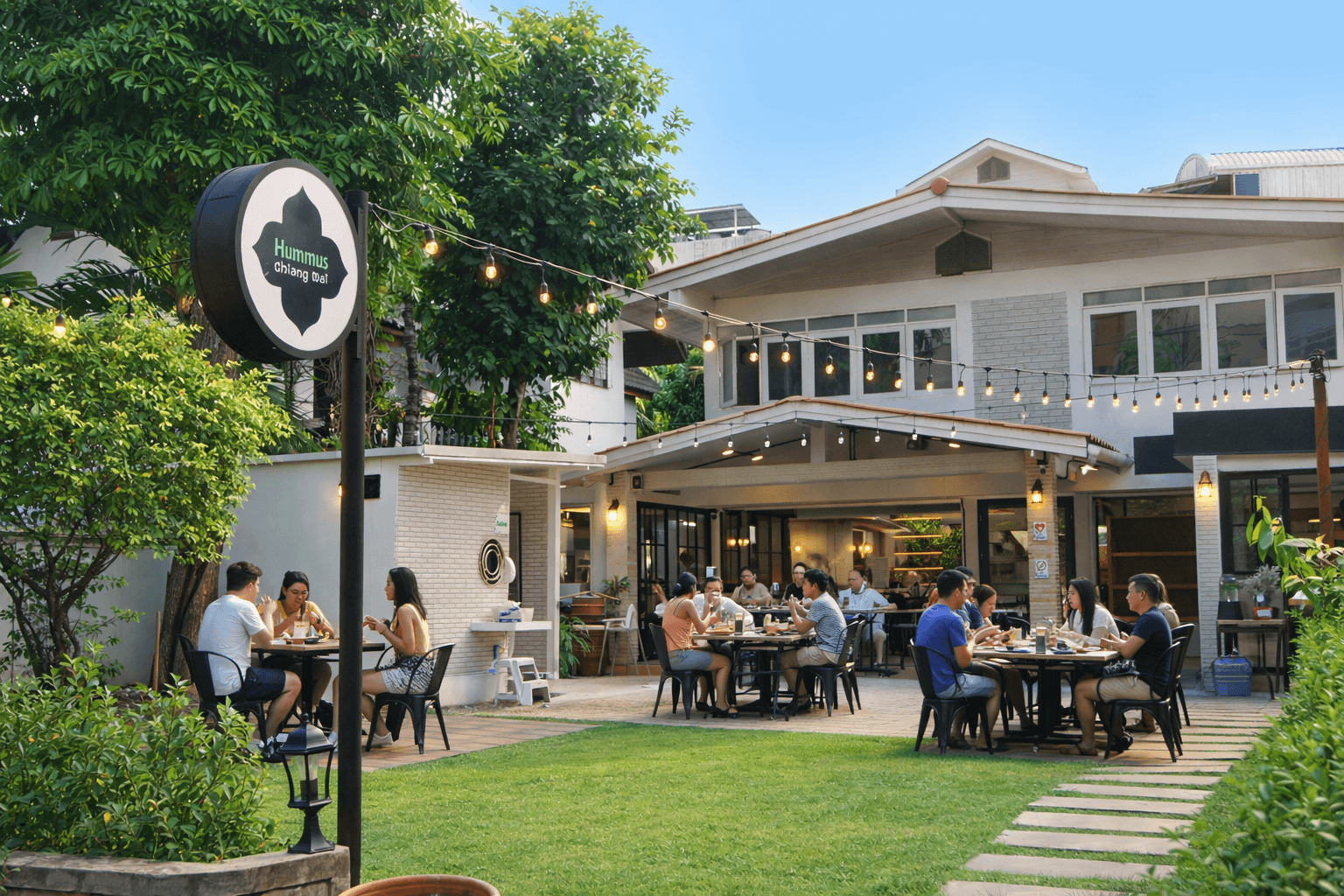 Hummus restaurant in Chiang Mai serving authentic Middle Eastern food near the Ping River and Shangri-La area