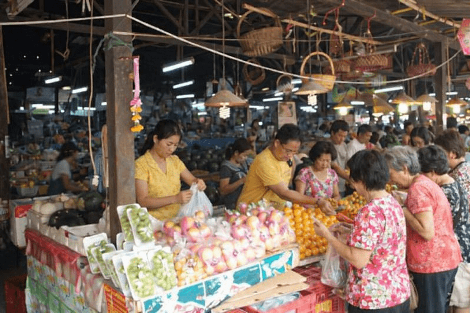 Muang Mai Market Chiang Mai produce stalls