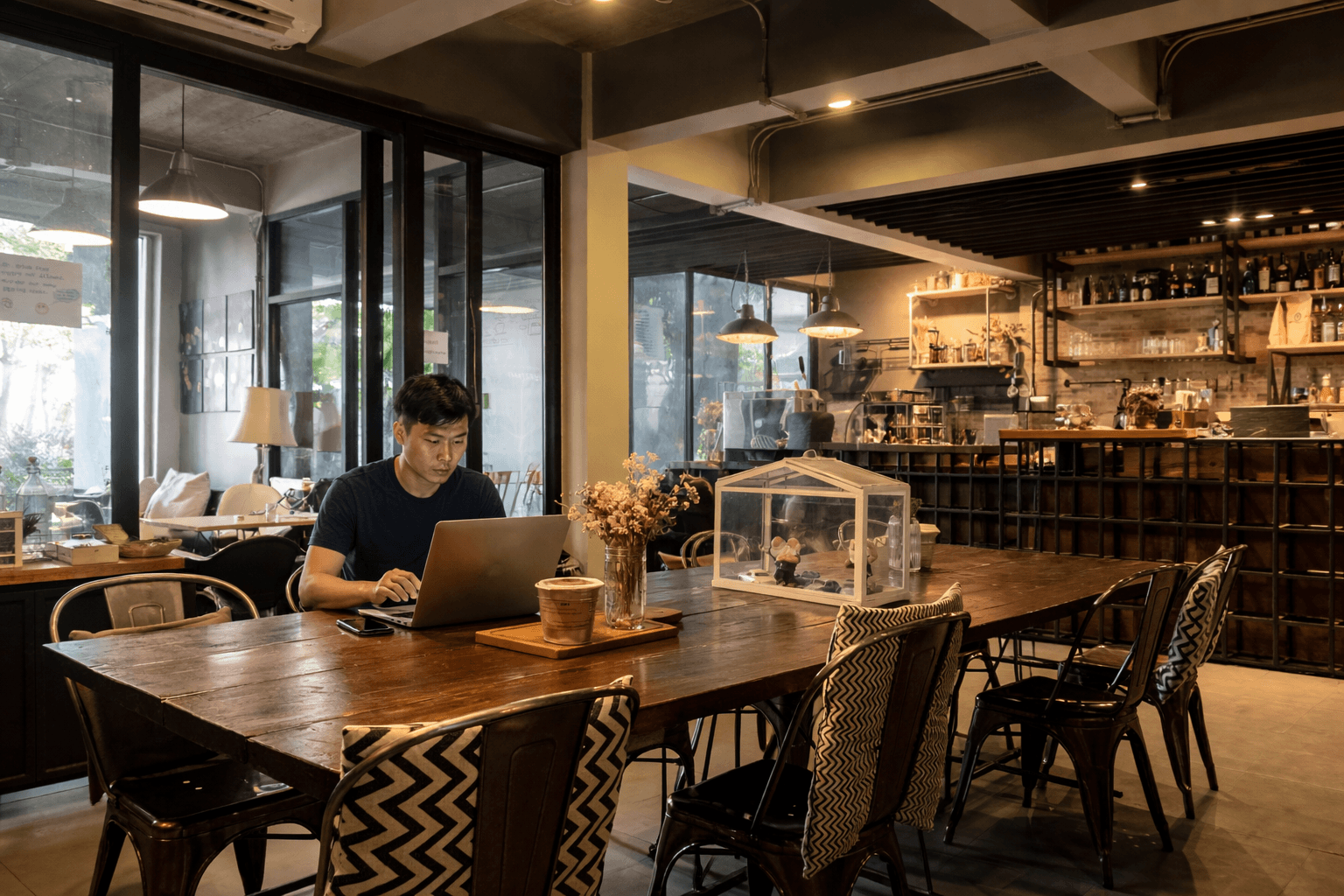 Ombra cafe Chiang Mai garden and workspace