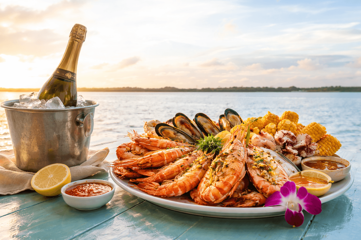 South Thailand beach seafood