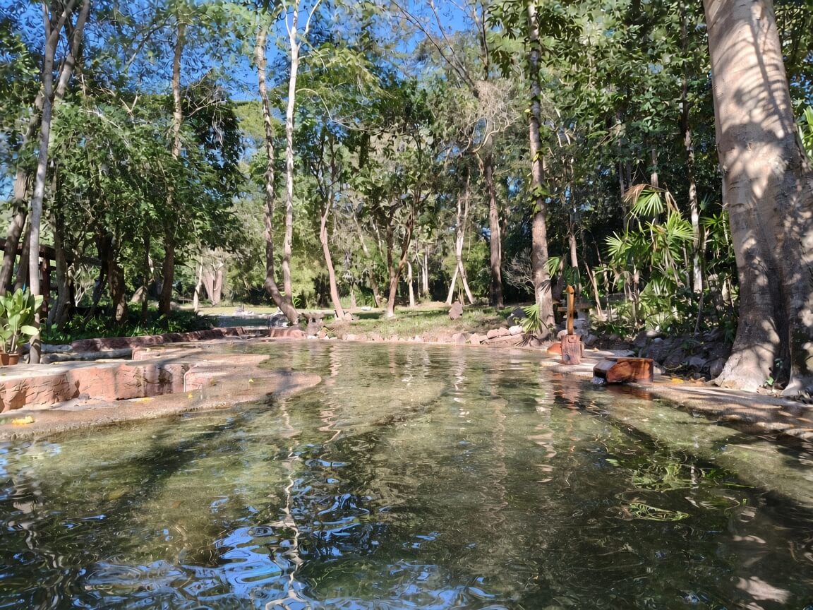 Warm mineral pools at Pong Arng Hot Spring, one of the Chiang Dao hot springs
